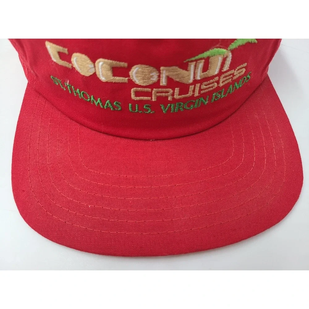 Vtg St Thomas Virgin Islands‎ Hat Cap Coconut Cruises Zip Strapback (Fits Small)